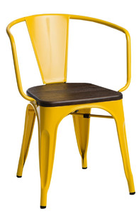 Krzesło Paris Arms Wood żółte sosna szczotkowana - d2design