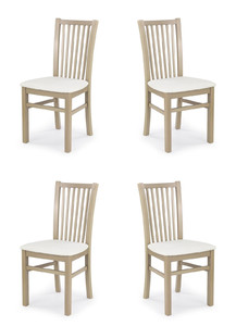 Cztery krzesła tapicerowane  dąb sonoma  - 0947