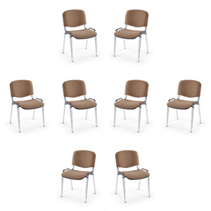 Osiem krzeseł chrom beżowych - 0041