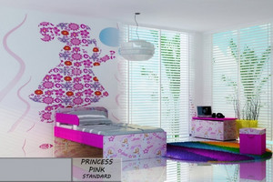 Łóżko tapicerowane dla dziecka PRINCESS PINK STANDARD z materacem 160x80cm - versito