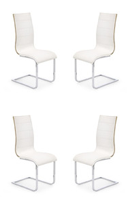 Cztery krzesła białe sonoma ekoskóra - 7008