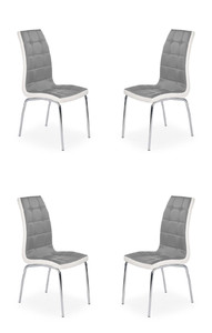 Cztery krzesła popielato / białe - 1210