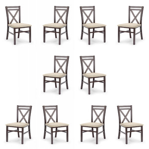 Dziesięć krzeseł tapicerowanych ciemny orzech - 7671
