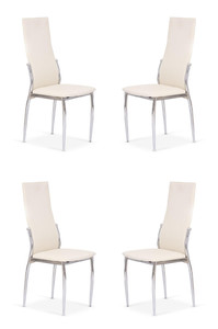 Cztery krzesła chrom waniliowy - 7890