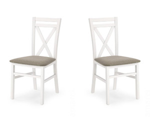 Dwa krzesła tapicerowane  białe  - 5189