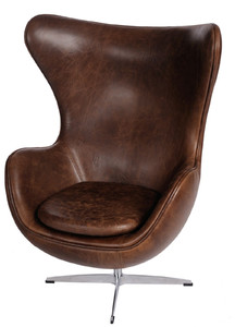 Fotel Jajo brązowy ciemny vintage Premium - d2design
