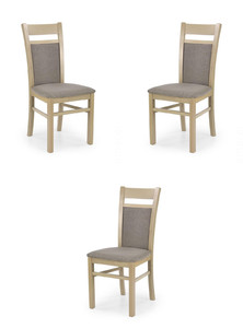 Trzy krzesła tapicerowane  dąb sonoma  - 0978