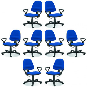 Osiem krzeseł biurowych niebieskich - 6060