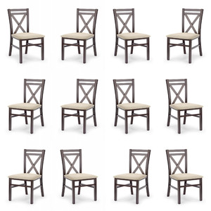 Dwanaście krzeseł ciemny orzech tapicerowanych - 7671