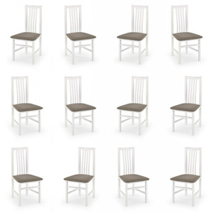 Dwanaście krzeseł białych tapicerowanych - 1272