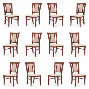 Dwanaście krzeseł czereśnia antyczna II tapicerowanych - 0855