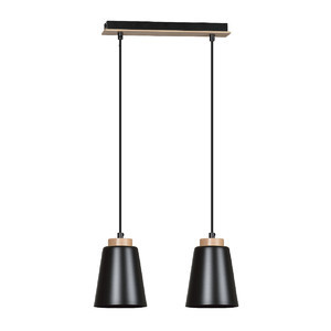 BOLERO 2 BLACK 442/2 wisząca lampa styl skandynawski drewno czarna
