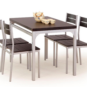 Stół MALCOLM + 4 krzesła wenge ( zestaw ) - Halmar