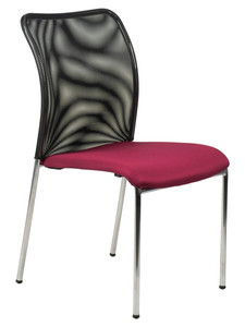 Krzesło konferencyjne HN-7502CH / Bordo. Stelaż chromowany - Stema