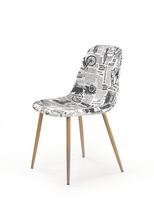 Krzesło K220 tapicerka wielobarwny, nogi - dąb miodowy  - Halmar
