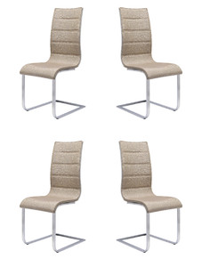 Cztery krzesła beżowo / białe - 1396