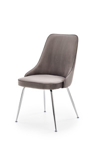 K329 krzesło nogi - chrom, tapicerka - popielaty  - Halmar