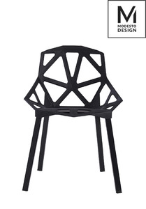 MODESTO krzesło SPLIT MAT czarne - polipropylen, podstawa metalowa - king home