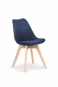 Krzesło K303 ciemny niebieski / buk  - Halmar
