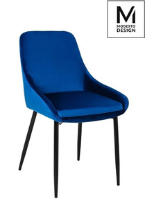 MODESTO krzesło CLOVER ciemny niebieski - welur, metal - king home