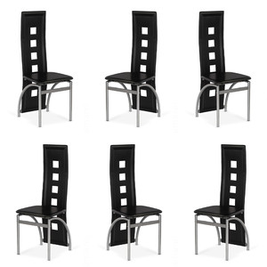 Sześć krzeseł czarnych - 7224