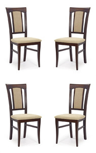 Cztery krzesła tapicerowane  ciemny orzech - 2265
