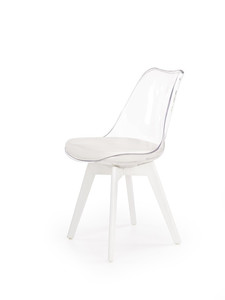 Krzesło K245 bezbarwny / biały  - Halmar
