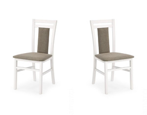 Dwa krzesła tapicerowane białe  - 5172
