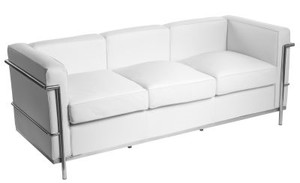 Sofa trzyosobowa Kubik biała skóra TP - d2design Promocja