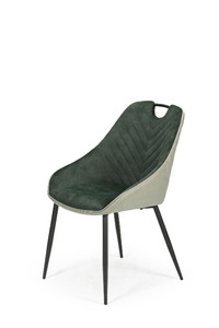 K412 krzesło ciemny zielony / jasny zielony  - Halmar