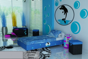 Łóżko tapicerowane DOLPHIN OCEAN BASIC z materacem 140X80 cm - versito