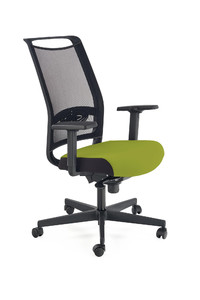 GULIETTA fotel gabinetowy, oparcie - siatka, siedzisko - czarny / zielony - ERF7011 - Halmar
