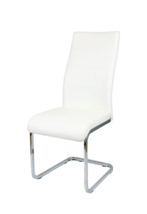 Sk Design Ks032 Białe Krzesło Z Ekoskóry Na Chromowanym Stelażu