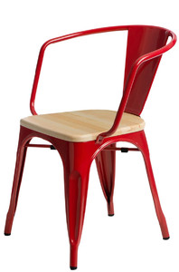 Krzesło Paris Arms Wood czerw. sosna naturalna - d2design