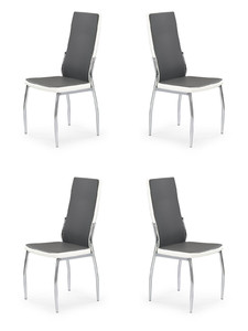 Cztery krzesła popielate białe - 0060