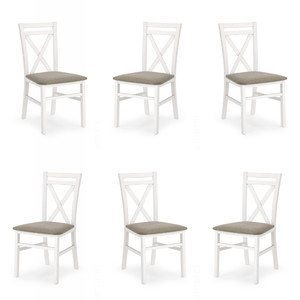 Sześć krzeseł białych tapicerowanych - 5189