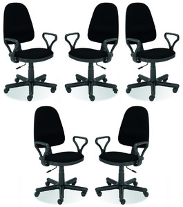 Pięć krzeseł biurowych - 6114
