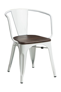 Krzesło Paris Arms Wood białe sosna szczotkowana - d2design