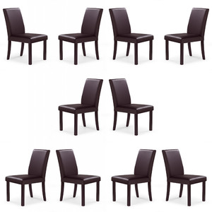 Dziesięć krzeseł ciemny orzech / brąz - 5198