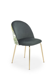 K372 krzesło ciemny zielony / złoty  - Halmar