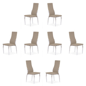 Osiem krzeseł chrom cappuccino - 1388