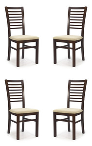 Cztery krzesła tapicerowane  ciemny orzech - 2470
