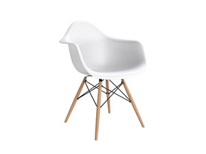Krzesło P018W PP białe, drewniane  nogi HF - d2design