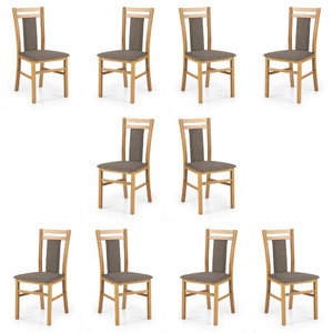 Dziesięć krzeseł olcha tapicerowanych - 5073