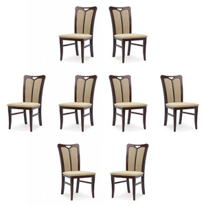 Osiem krzeseł ciemny orzech tapicerowanych - 2357
