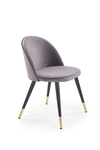 Krzesło K315 nogi - czarny / złoty, tapicerka - c. popiel  - Halmar