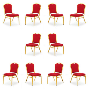 Dziesięć krzeseł bordowych - 2992