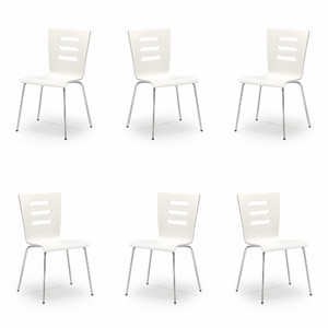 Sześć krzeseł białych - 6743