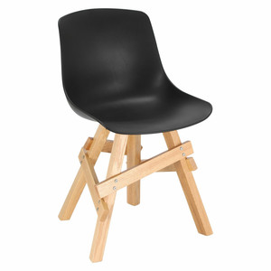 Krzesło Rail czarne/ dębowe - Intesi Promocja