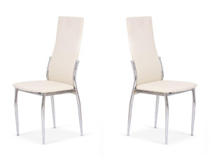 Dwa krzesła chrom waniliowy - 7890